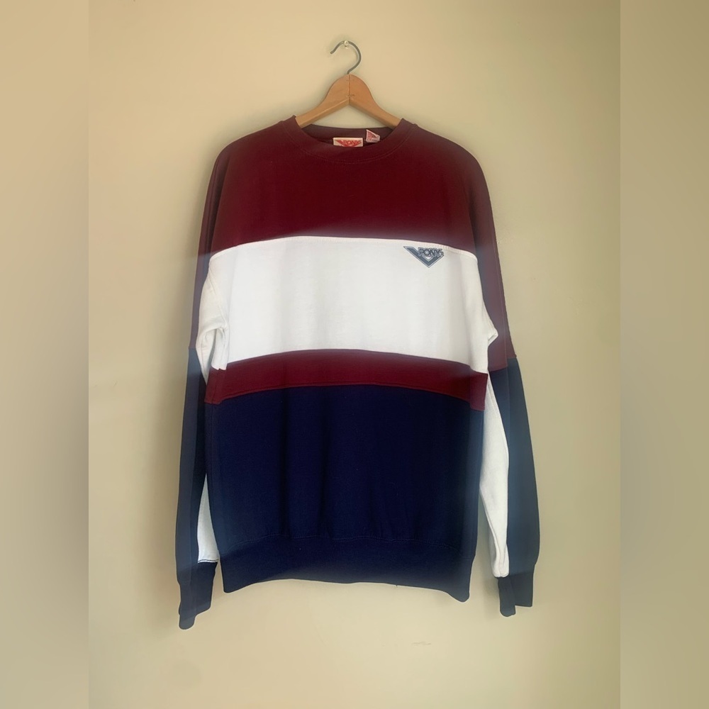 Pony Vintage 80s Streetwear Hip Mens Pullover Sweatshirt Size Large